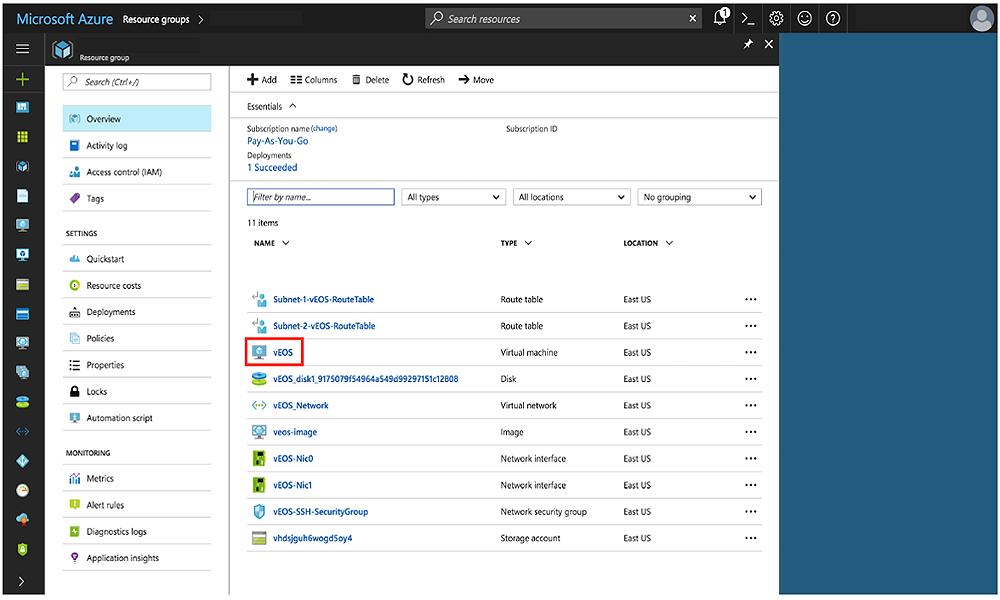Using the veos Router on Microsoft Azure Figure 12: Select the
