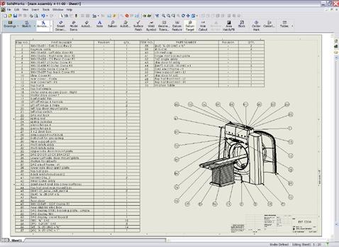 SolidWorks software automatically maintains your bill of materials, so you can export it as an Excel spreadsheet or in other formats for use with material requirements planning (MRP) systems.