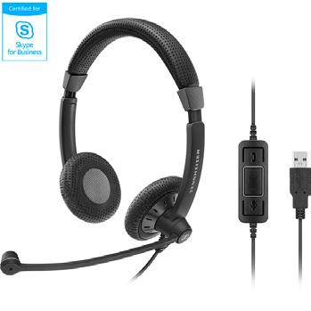 SC40 USB CTRL SC 45 A single-sided, wired headset with 3.5 mm jack, allowing connection to smartphones and tablets.