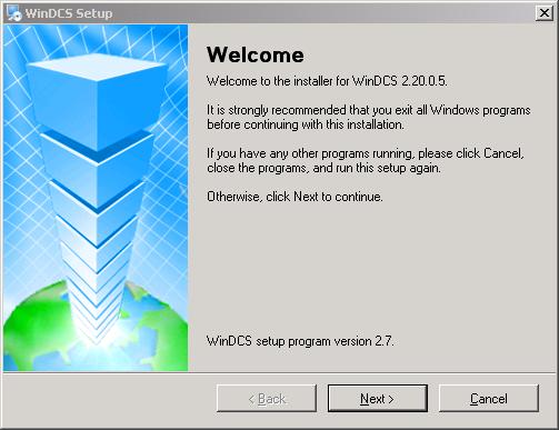 1.4 WinDCS Before installation: Users must log in as a Windows administrator.