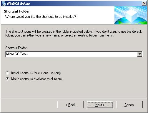 Leave this advice with a click on Next Select the folder where WinDCS will be installed. Click on Next.