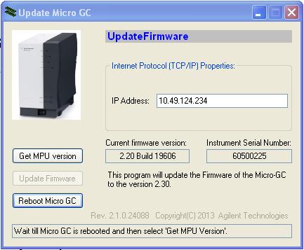 A note on the bottom line is announcing that once again the "Get MPU version" function has to be performed after