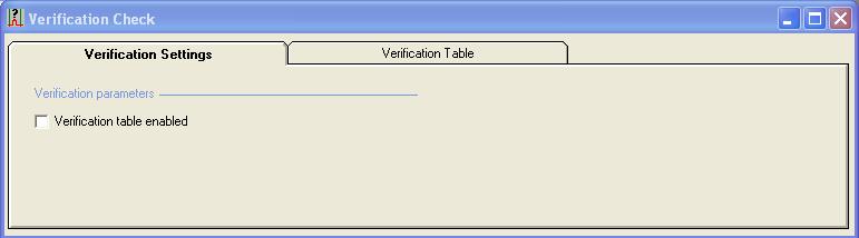 3.13 Verification Check and Alarms (Menu Application) Verification Check screen is found under