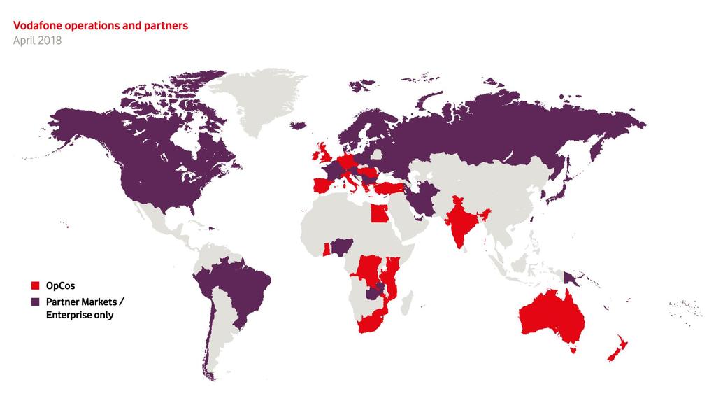 Vodafone operations and partners April 2018