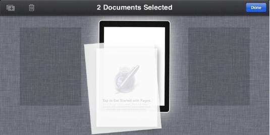To share, duplicate, or delete a document, tap the Edit button, then tap a document to