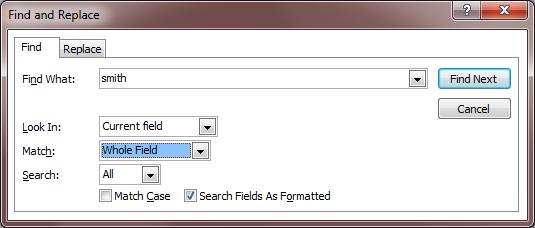 FINDING RECORDS Use the Find command to quickly locate a record whose data you need to view, edit, or delete. You can use the find command in datasheets, forms and reports (Report View).