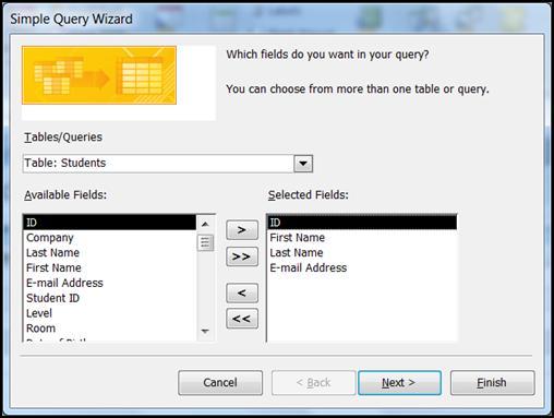 Design a Query 1. Click on the Create Tab 2. Click on the Query Wizard 3.