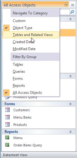 After applying the sort, simply drag the desired objects to the new group. Select Object Type to group the objects by type. This is the default setting.