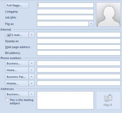 Section IV Contacts Adding and Using Contacts Outlook Contacts works like an electronic rolodex that lets you store individual contact information. Adding Contacts 1.