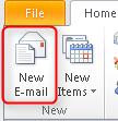 Mail Messages Create New Message 1. Click the New E-mail button in the New group of the Home tab on the Ribbon. 2.