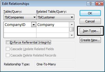 Click on the relationship line joining the two tables to select it.