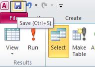 NOTE: The table row of the query design grid displays the names of the tables