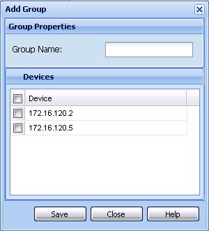 132 Using Security Manager SNMPv3 SSH TACACS OR Under the Password folder, select CLI, WEB or SNMP 2 On the Toolbar, click Add (the + sign) The Add Group dialog box appears 3 In the Group Name field,