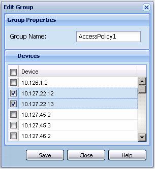 Creating and managing security groups 135 Step Action 1 In the navigation pane, browse and select one of the following application folders: Access Policy Radius Server SNMPv3 SSH TACACS OR Under the