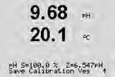 Select Yes to save the new calibration values and the successful Calibration is confirmed on the display.