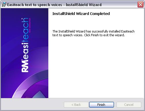 Ready to Install the Program (text to speech voices