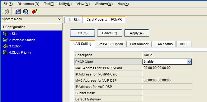 After Quick Setup is completed, if the IP addressing information was not changed and a V-IPEXT card was installed during setup, the IP-PT registration screen is displayed.
