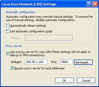 When Using a Proxy Server If the network has a proxy server installed, you must apply the appropriate