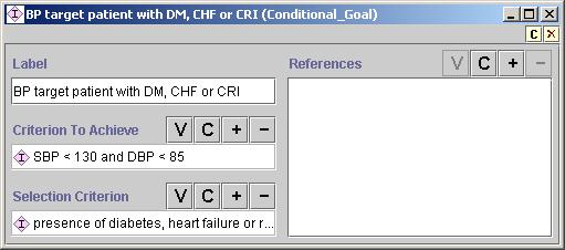 Figure 35 - Conditional_Goal example in the ATHENA Knowledge Base Goals Conditional goals in the Guideline Interpreter should be mutually exclusive.