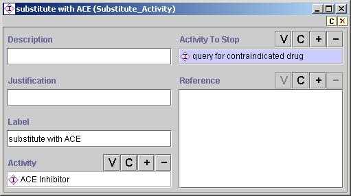 Figure 52 - An example of Substitute_Activity In Substitute_Activity, the drug to be deleted is specified using a PAL_Query (see III.4.2 for details about PAL query).