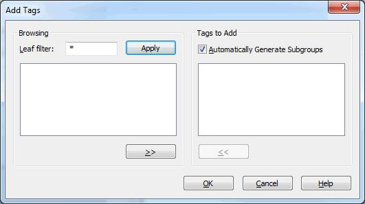 21 Tag Generation File: Specify the path and file name of a symbol file to import. To locate and select the.sym file, click on the Browse (...) button.