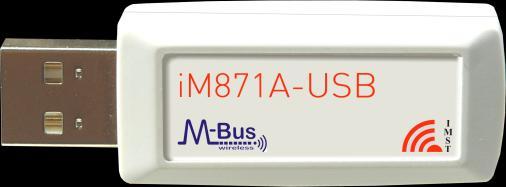 Wireless M-Bus Starter-Kit 5.2 USB-Stick Figure 5-2: im871a USB-Stick For an easy use a compact im871a USB adapter is available.