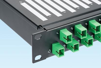 Holds Fiber Adapter Panels (FAPs) Fiber Cable Management Accessories FOSMF Media Distribution Enclosures MS24HD MS24B Fiber optic splice module holds and protects up to 24 fusion splices.