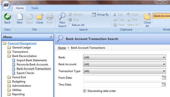 Bank Account Transactions Bank Account
