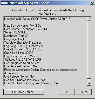 TrendWorX SQL Data Logger Complete the connection configuration by clicking Finish.