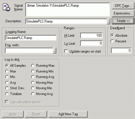 Introduction Logging Tag Configuration Dialog Box Data-Logging Filters The TrendWorX SQL Data Logger supports data-logging filters based on a statistical description of the available samples.