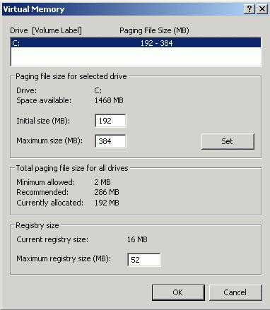 Introduction Virtual Memory Settings Dialog Box Microsoft SQL Server will use as much memory as it needs to boost its performance.