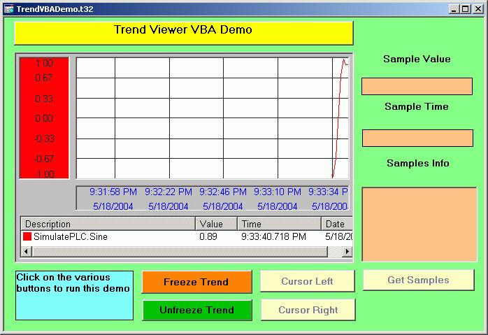 It also shows how to retrieve individual sample information directly from the pen buffers or the trend cursor in freeze mode. Trend Viewer VBA Demo PersistentTrendVBADemo.