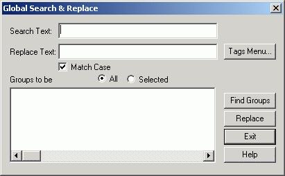 Select a replacement string and the groups to which you want to apply the new string, and then click the Replace button to continue.