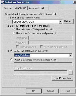 TrendWorX Reporting OLE DB Provider Configuration for SQL Server Databases For Microsoft