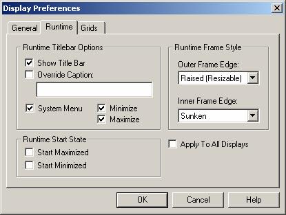 TrendeWorX Container If checked, the parameters defined in the General tab of the Display Preferences dialog box will be applied to all displays.