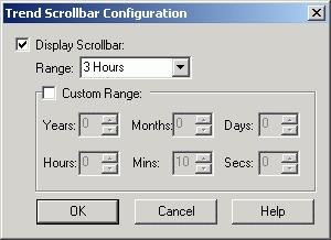 Introduction Trend Scroll Bar Configuration Dialog Box To select the appropriate settings for the Zoom Trend button, click Zooming on the Edit Trend
