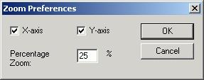 You can select how closely you want to zoom and which axis you want to use as a base for the zoom when you are using the point-and-click zoom function.