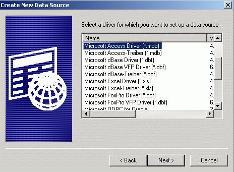 Select a User Data Source or a System Data Source. We recommend choosing a system data source. Then click Next to continue with the data source creation.