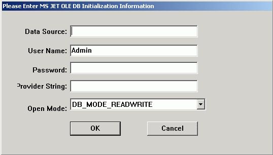 Upon proper installation, when the Export Configuration dialog is opened it should list the OLE DB Provider and the Connection String to the default configuration database file ("Twx32.