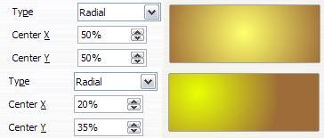 Formatting areas 2) Then choose a type of gradient from the list: Linear, Axial, Radial, Ellipsoid, Square or Rectangular.