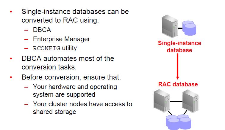 SINGLE INSTANCE TO RAC CONVERSION INTRODUCTION In this example, we shall show how to convert from
