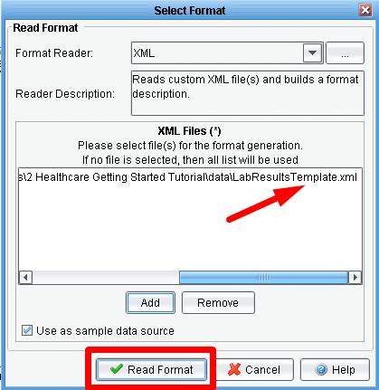 When the Select Format dialog opens, click Read Format. Your TargetFormat opens.