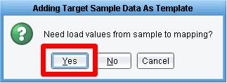 When prompted to add sample data to the mapping,