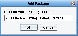 Click the Add Interface Package button. The Add Interface dialogue opens.