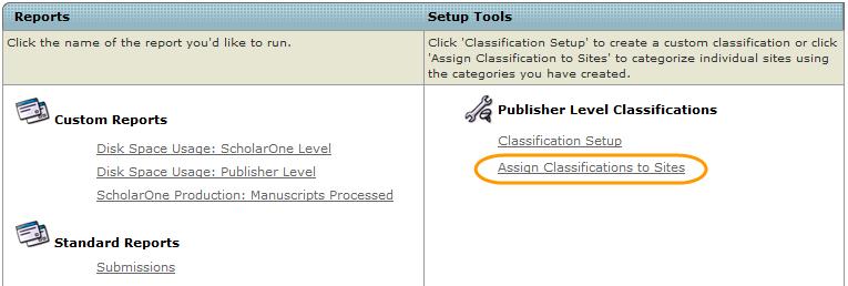 Classifications to Sites link and click the Import Assignments tab.