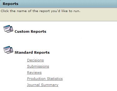 Clarivate Analytics ScholarOne Manuscripts Publisher Level Reporting Guide Page 17 VIEWING THE REPORTS DASHBOARD RUNNING CUSTOM REPORTS The Custom Reports section will only contain reports if there