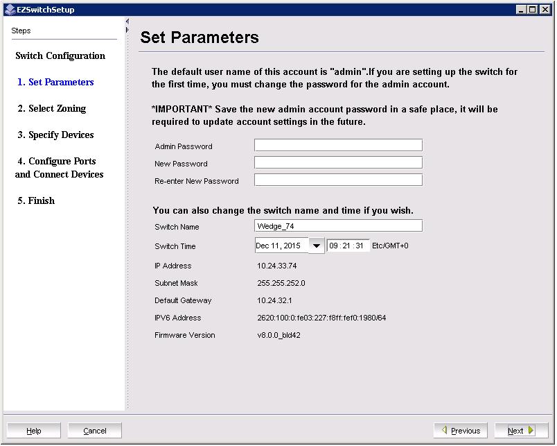 The Set Parameters window is displayed. 3.