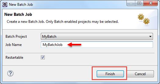 name (such as "MyBatchJob") and click