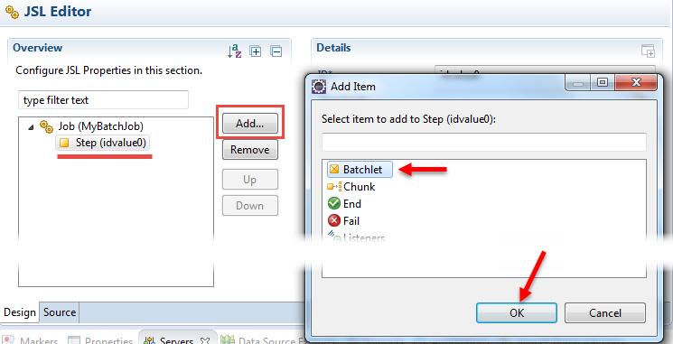 click on "Add" again, and this time select "Batchlet" and "OK":