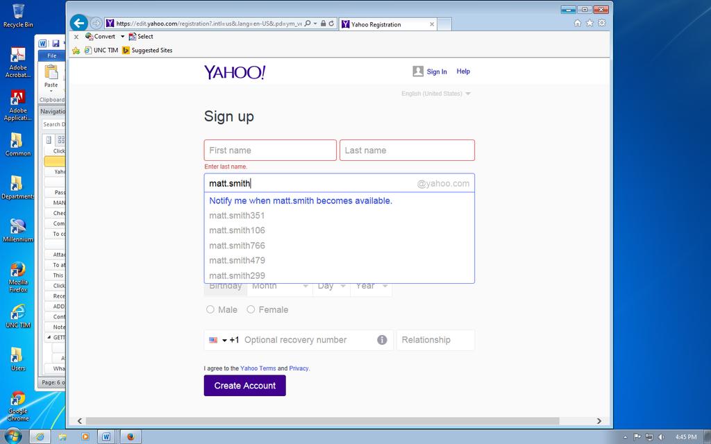 6 Yahoo! ID: Keep in mind that your Yahoo! ID will become your e-mail address, so choose carefully! When you have typed in your selection, Yahoo!